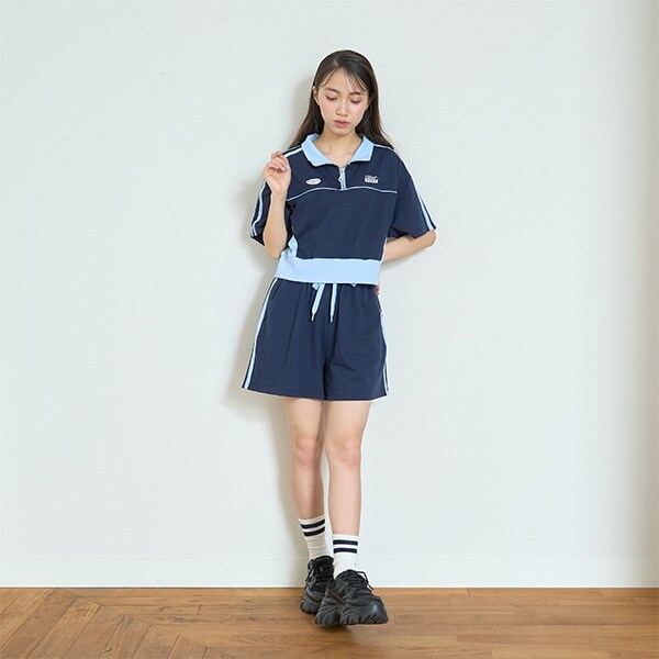 【LTXC】【吸水速乾/さらさら】ハーフジップ セットアップ