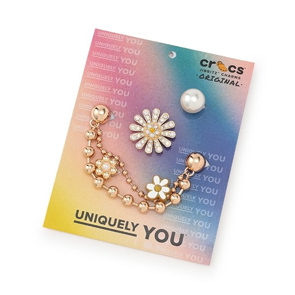 【crocs】ジビッツ パール/リボン