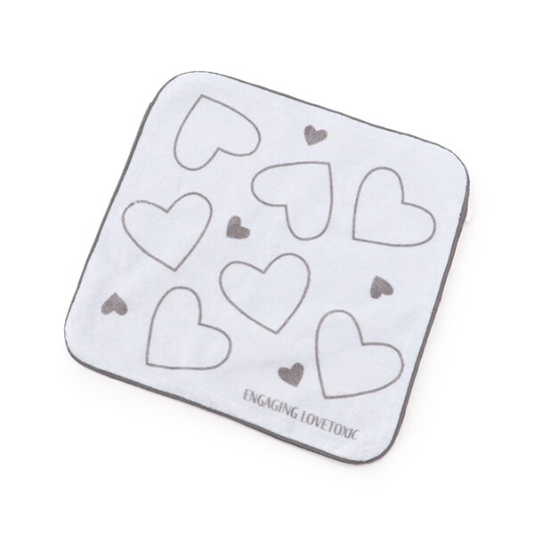 【綿100％】ハート柄ハンドタオル