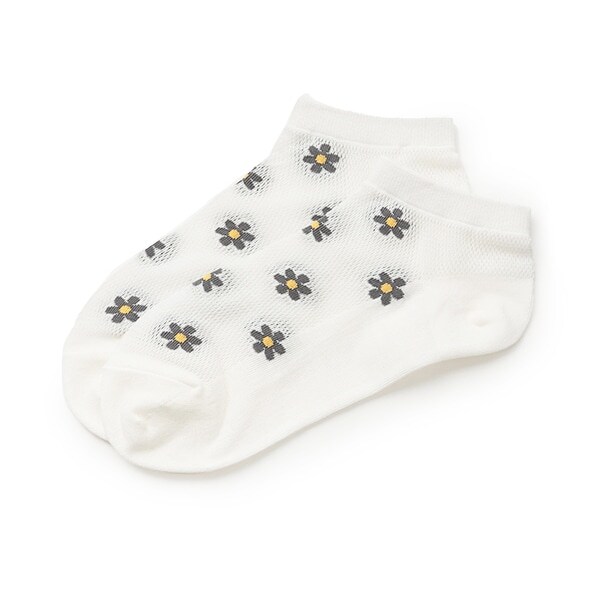 フラワーメッシュスニーカー丈ソックス