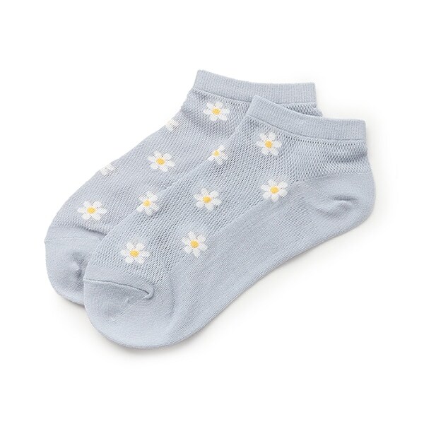 フラワーメッシュスニーカー丈ソックス