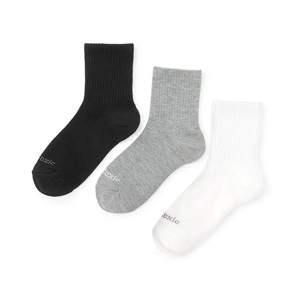 【ベーシック】3足セットクルーソックス