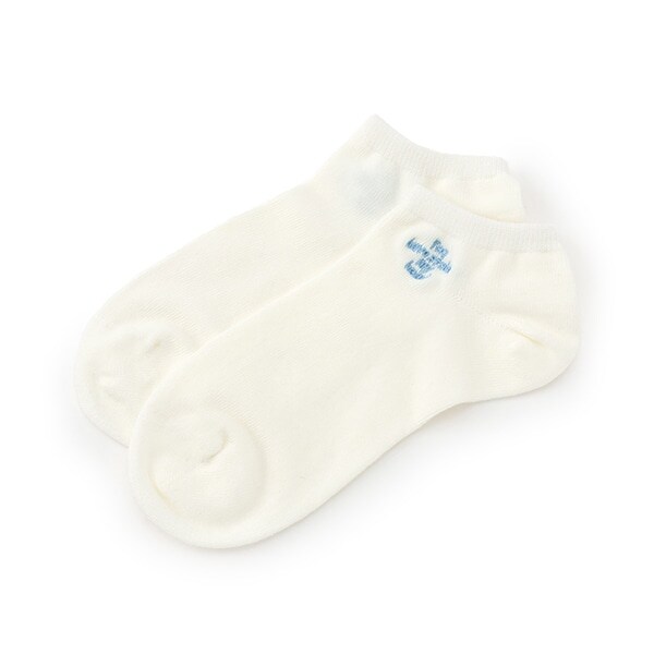 【接触冷感/ひんやり】刺しゅうスニーカー丈ソックス