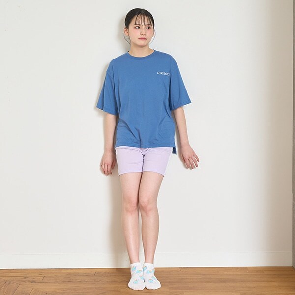 【ルームウェア/パジャマ】バックハート半袖Tシャツ＆ショートパンツセット
