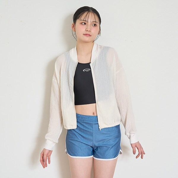 【SWIM】【水着】クリンクル加工ラッシュガード