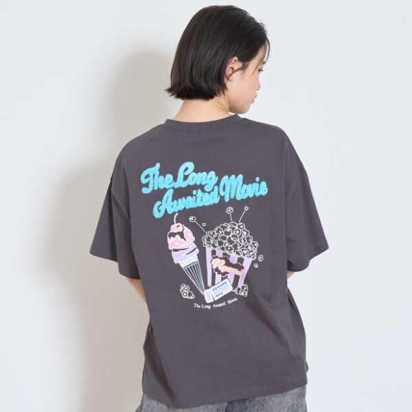 【接触冷感/ひんやり】【綿100％】ポップコーンプリントT