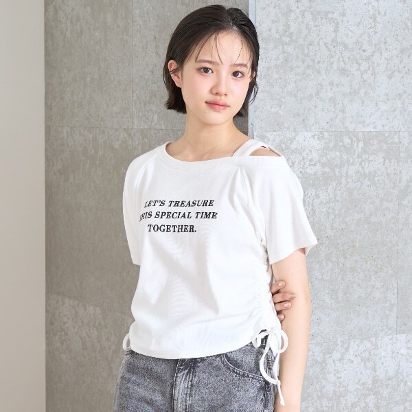 ワンショルドロストTシャツ