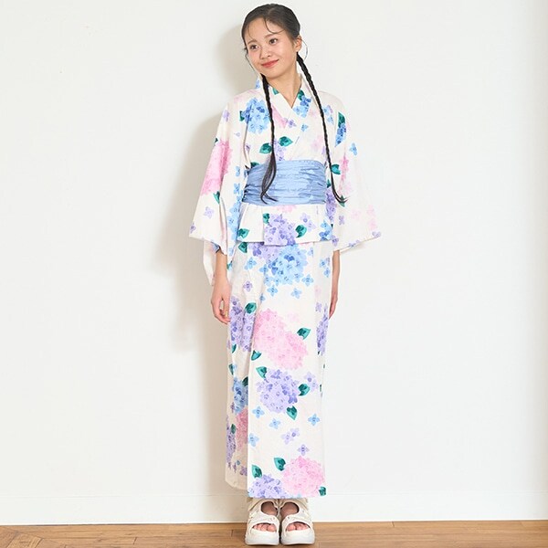 【初コラボ！】【HIBIYA-KADAN】【綿100％】紫陽花2WAY浴衣