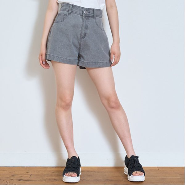 【GOODPRICE】【綿100％】プレートロゴデニムショートパンツ