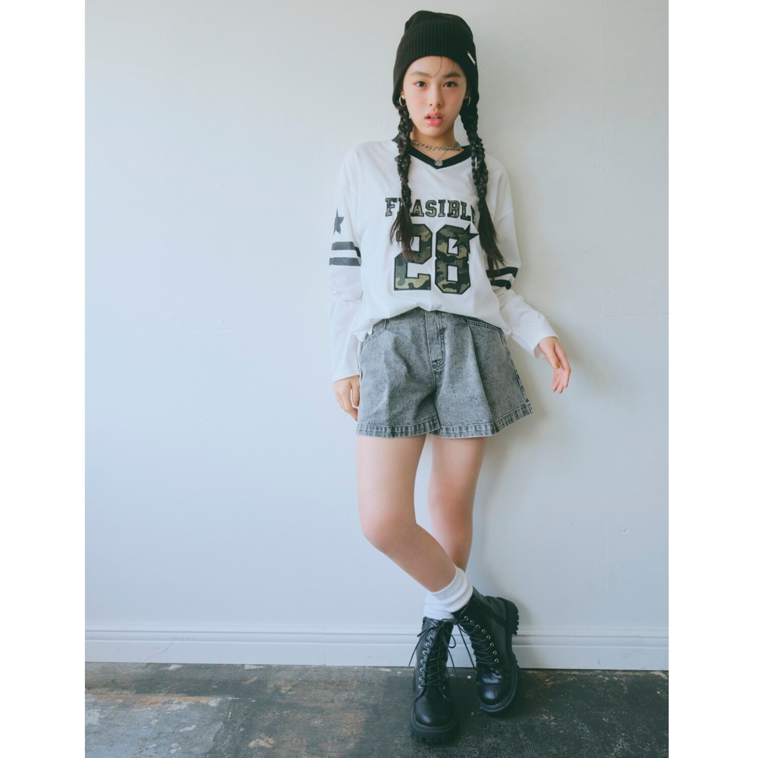 美脚見えタックフレアキュロット