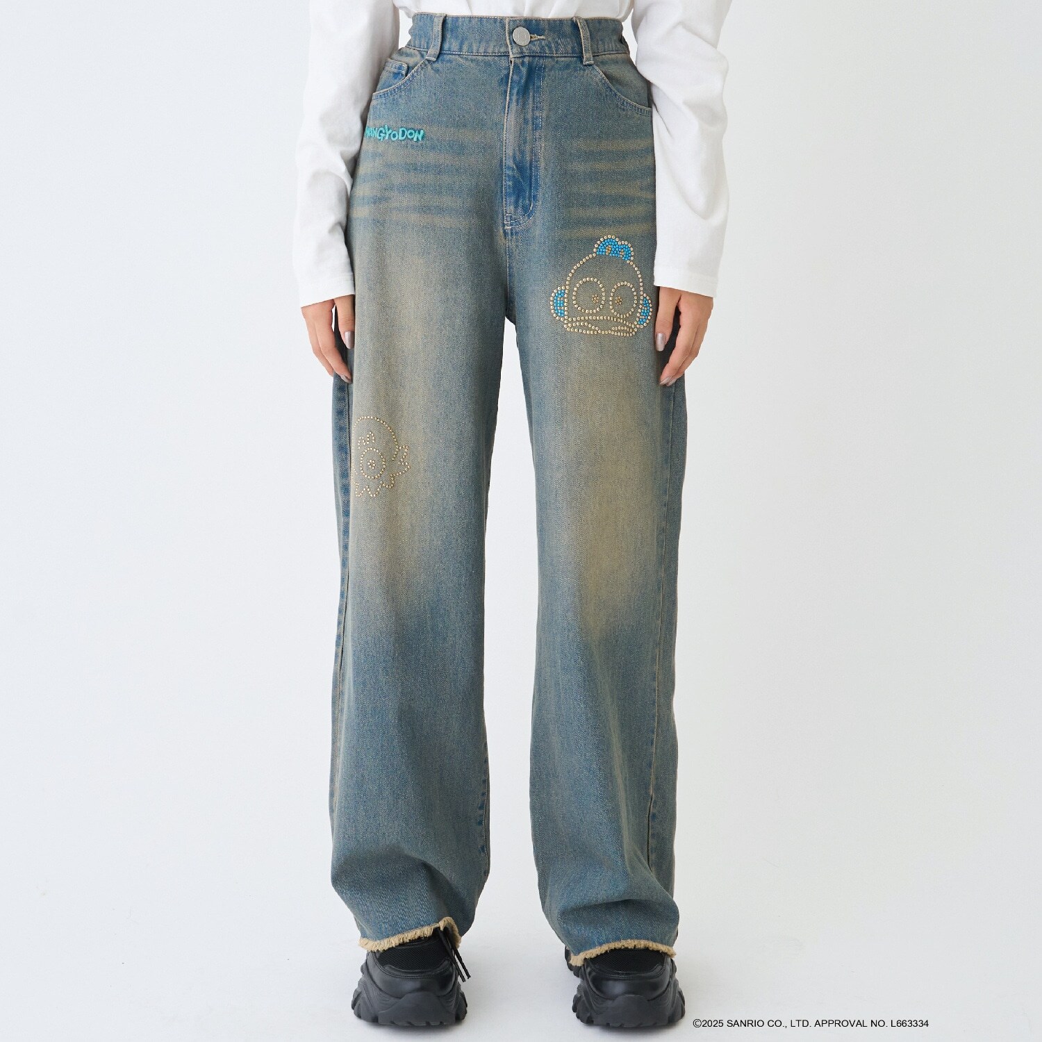 【サンリオキャラクターズ】デニムワイドパンツ