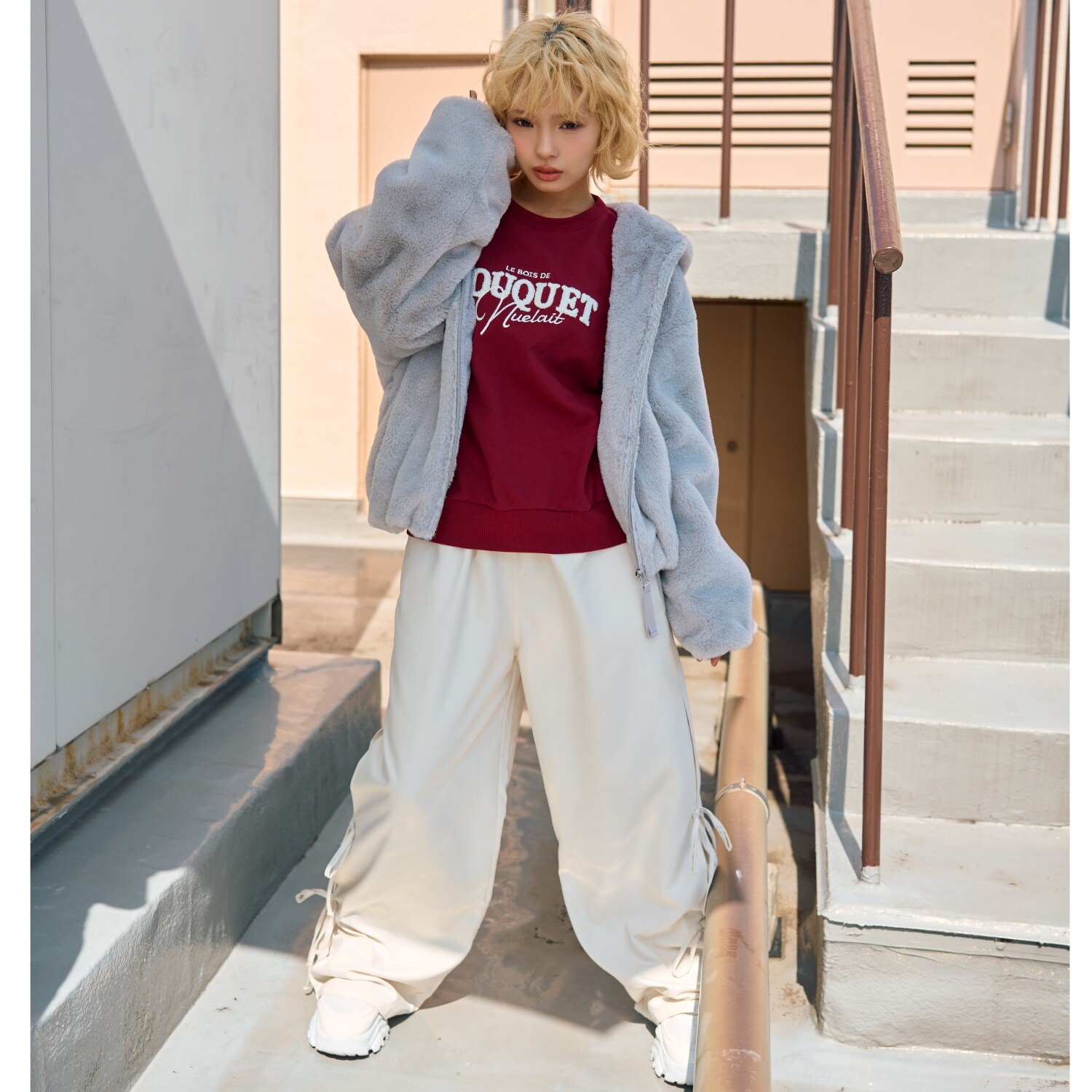 【吸水速乾】スリットリボンパンツ