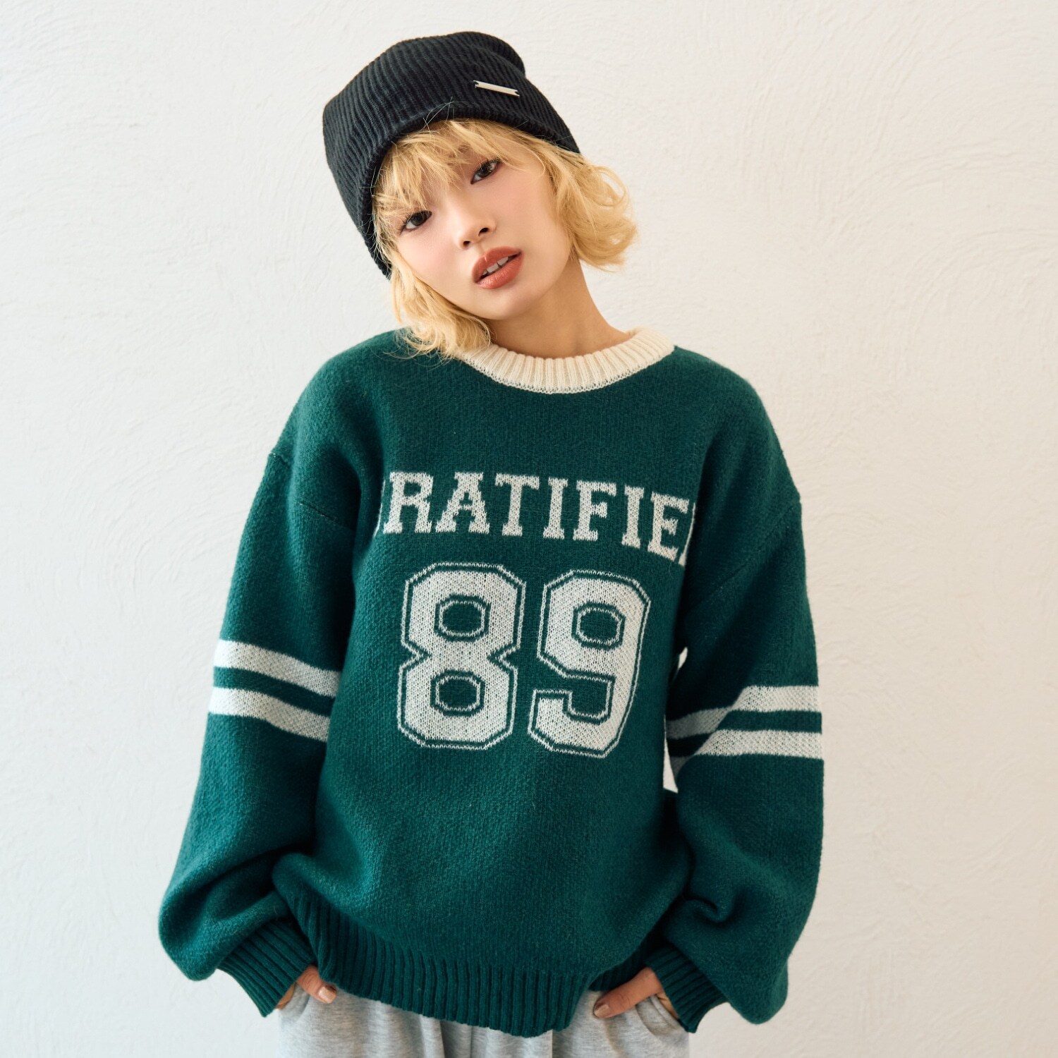 モヘアタッチジャガードプルオーバー