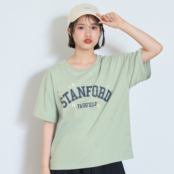 【GOODPRICE】【綿100％】フラワーカレッジTシャツ