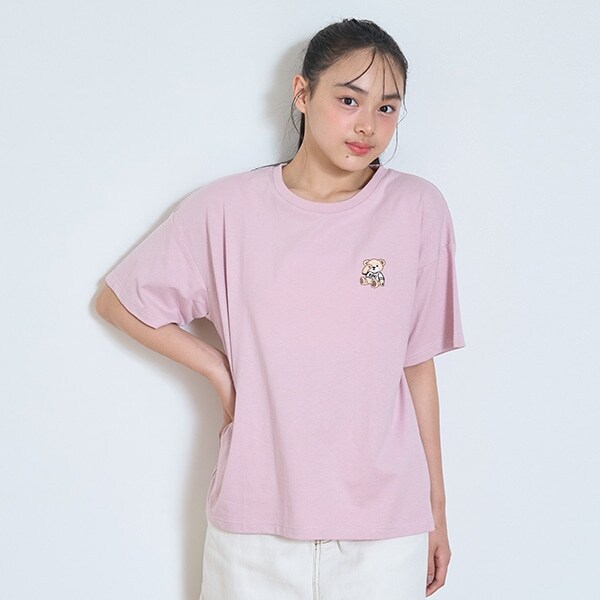 【GOODPRICE】【綿100％】ベアー刺しゅうTシャツ