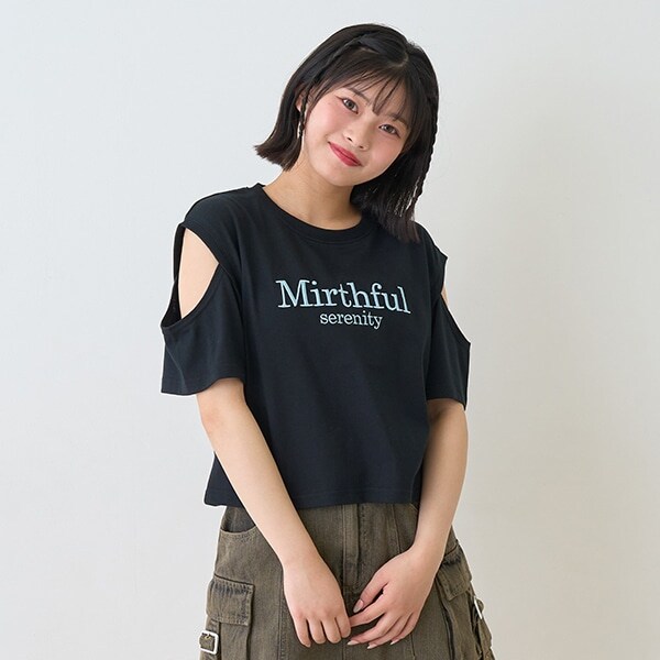 【接触冷感/ひんやり】肩あきTシャツ