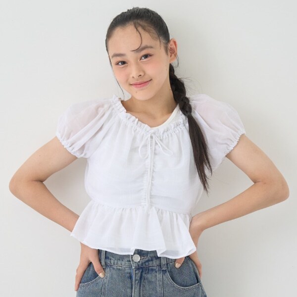 チェックオフショルインナーセット