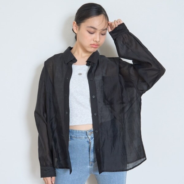 インナーつきシアーシャツ