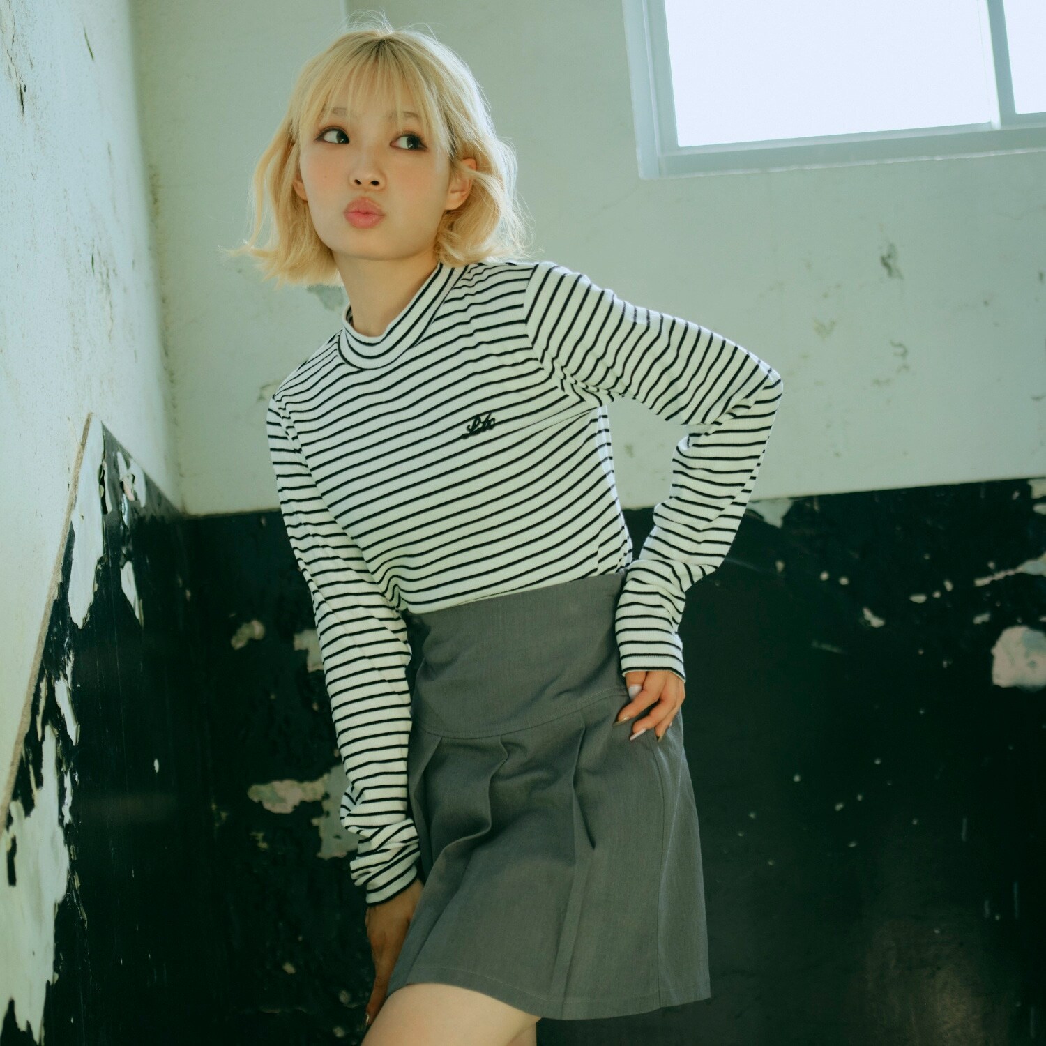 【吸湿発熱】テレコ長袖Tシャツ