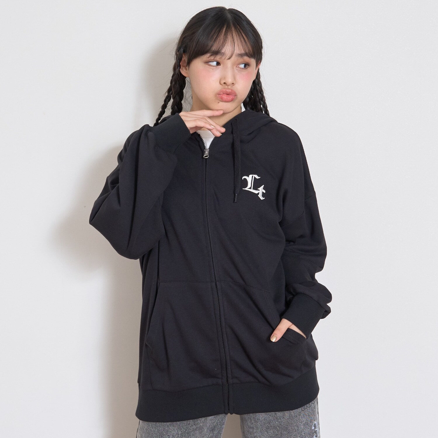 ルーズZIPパーカ