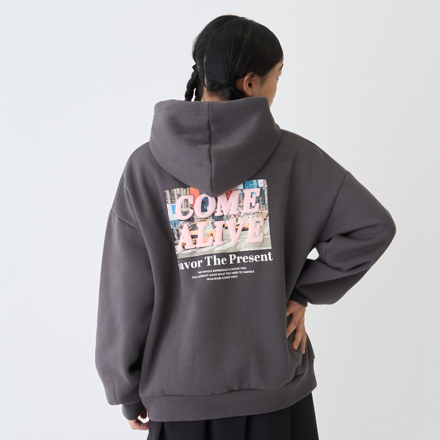 【綿100％】裏起毛フォトルーズパーカー