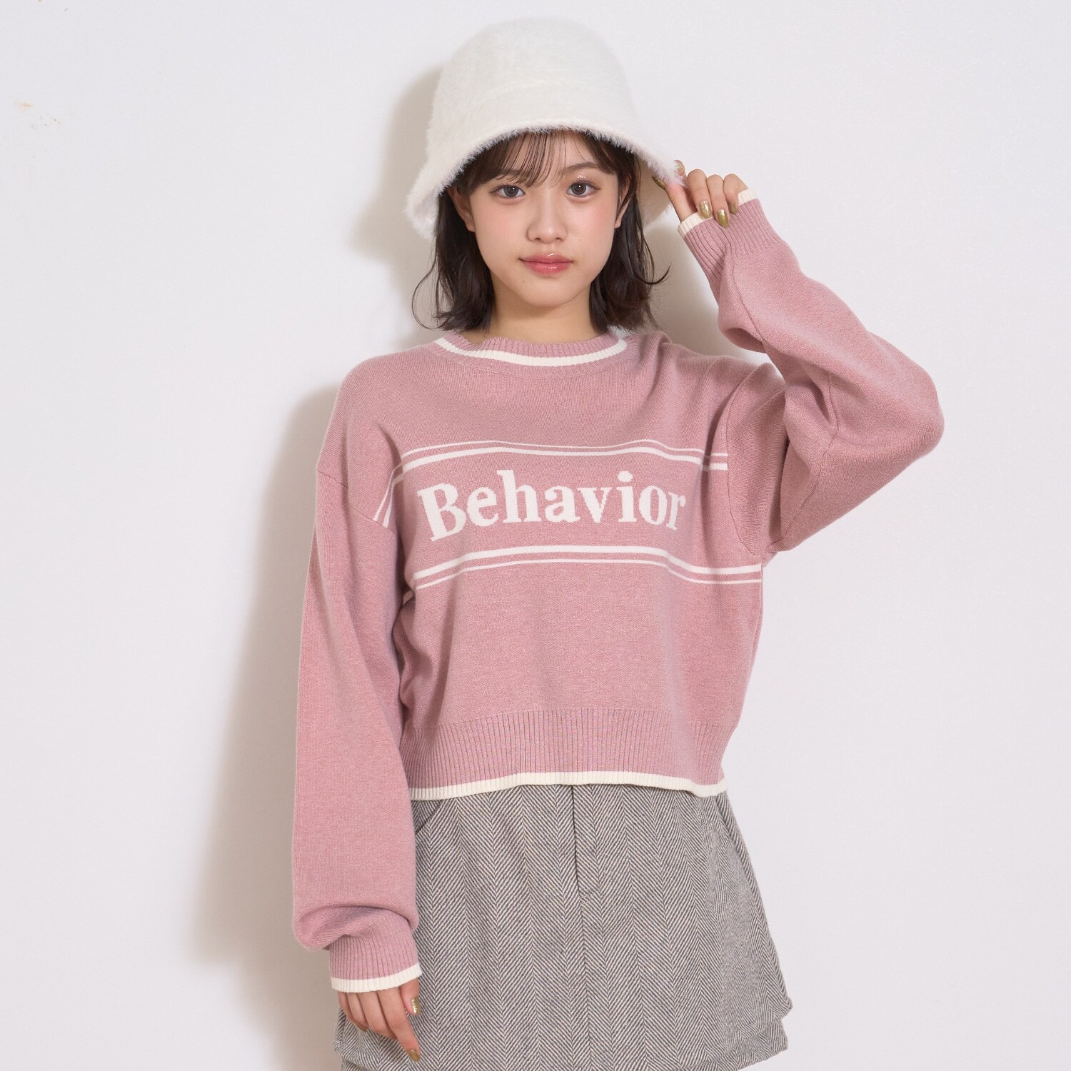 ロゴジャガードモチモチニット