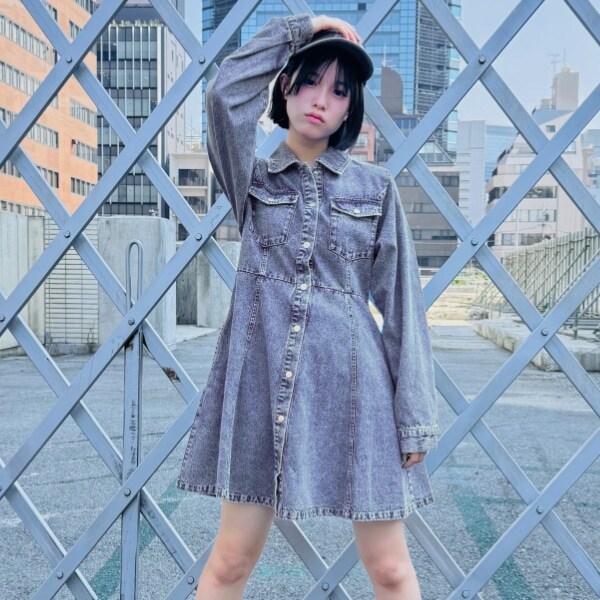 デニムシャツワンピース