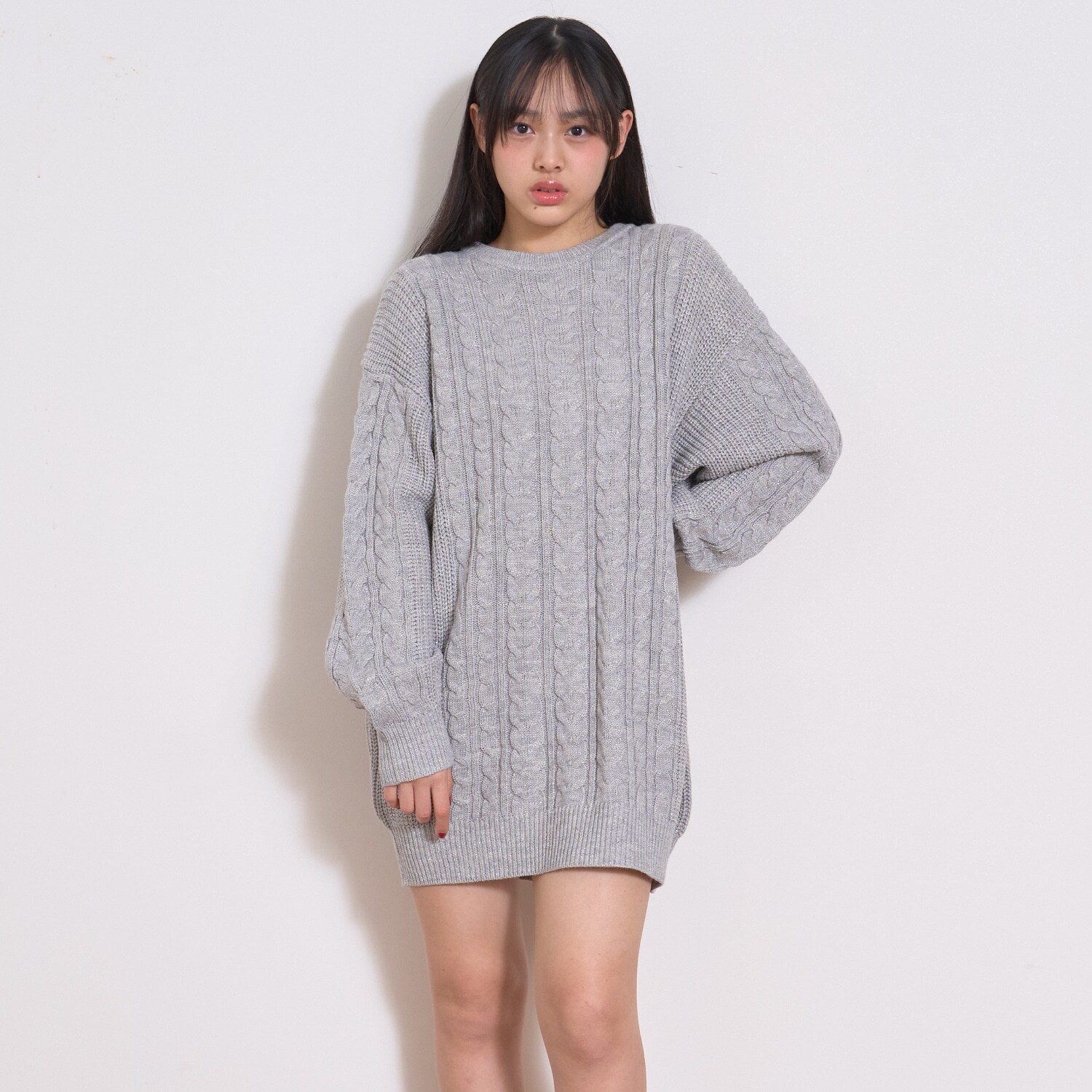 ラメニットルーズワンピース