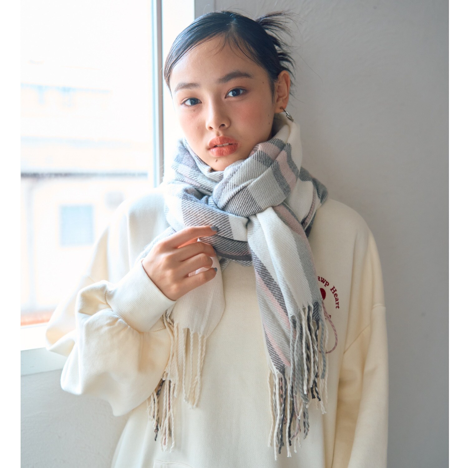 チェックマフラー