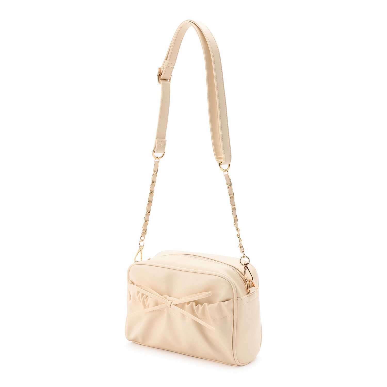 ギャザーポケットリボンショルダー