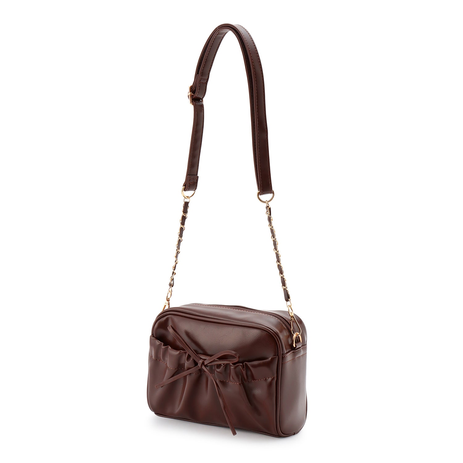 ギャザーポケットリボンショルダー