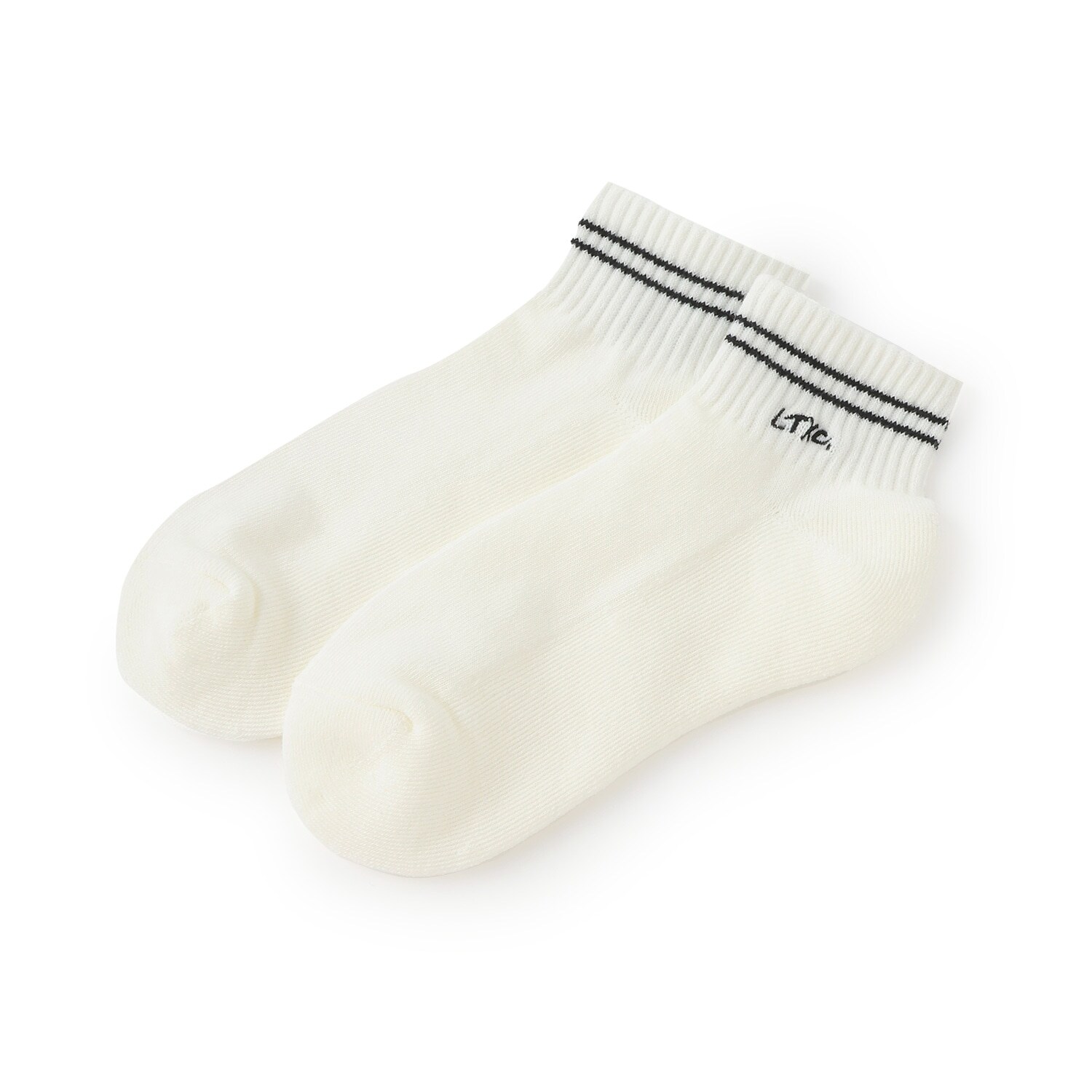 ロゴ刺しゅうクルブシ丈パイルソックス