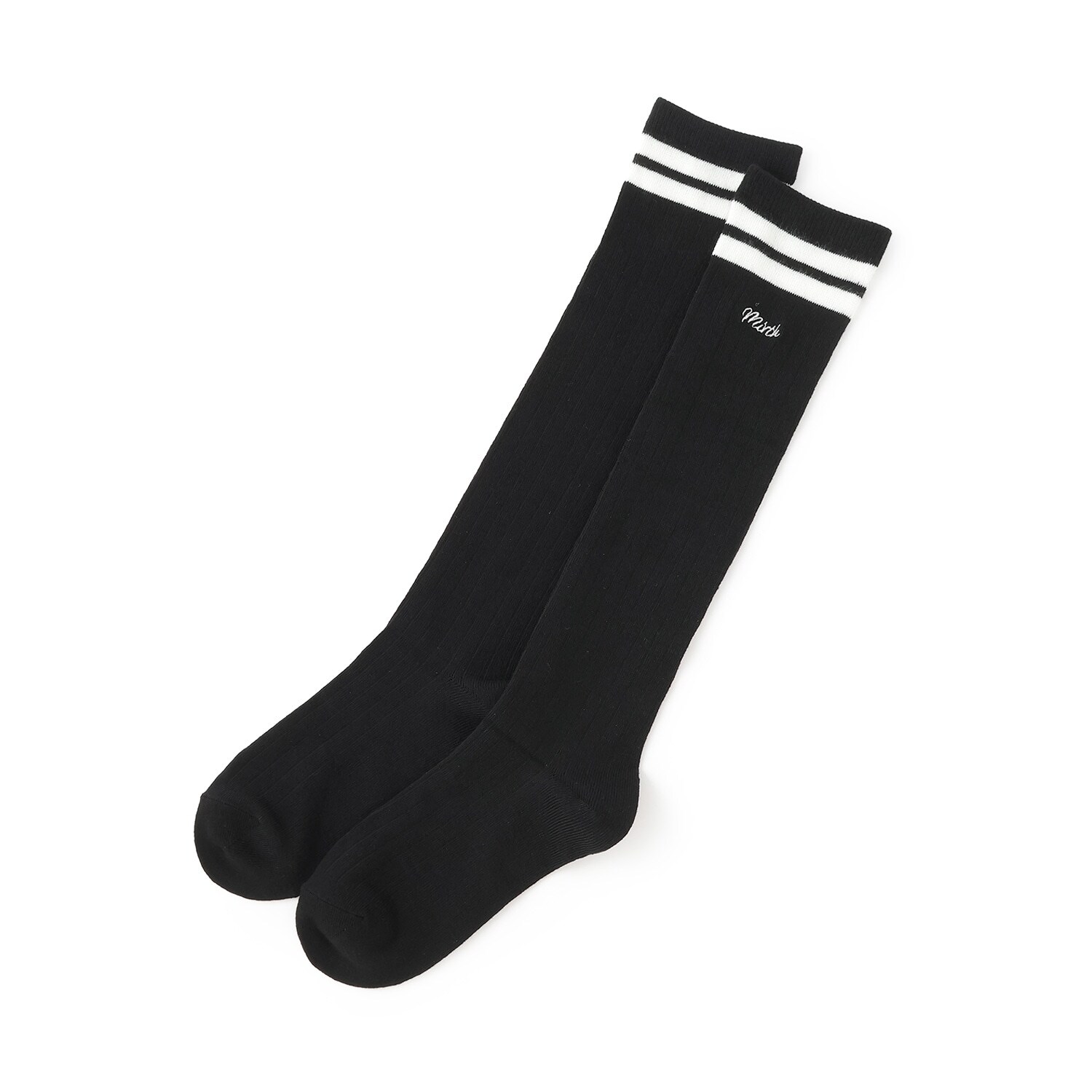 ラインリブハイソックス