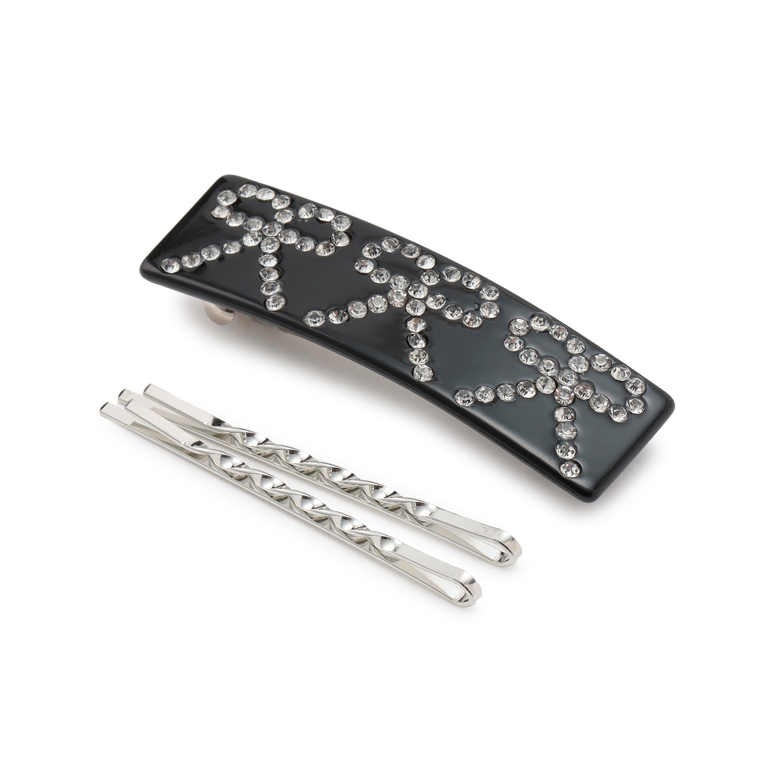 ラインストーンヘアクリップ