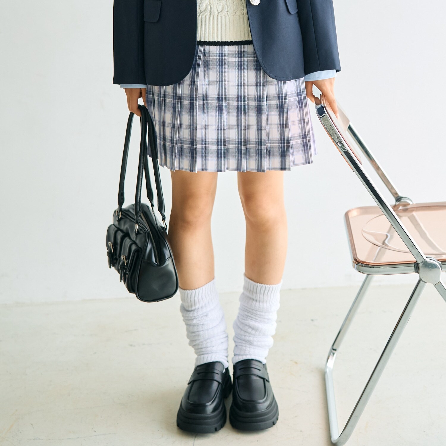 【卒服・セレモニー】チェック柄プリーツスカパン