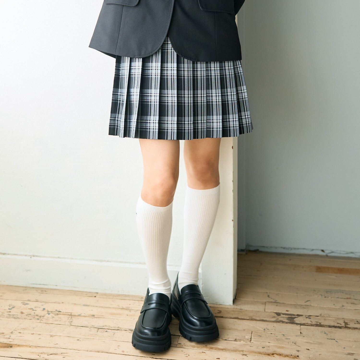 【卒服・セレモニー】チェック柄プリーツスカパン