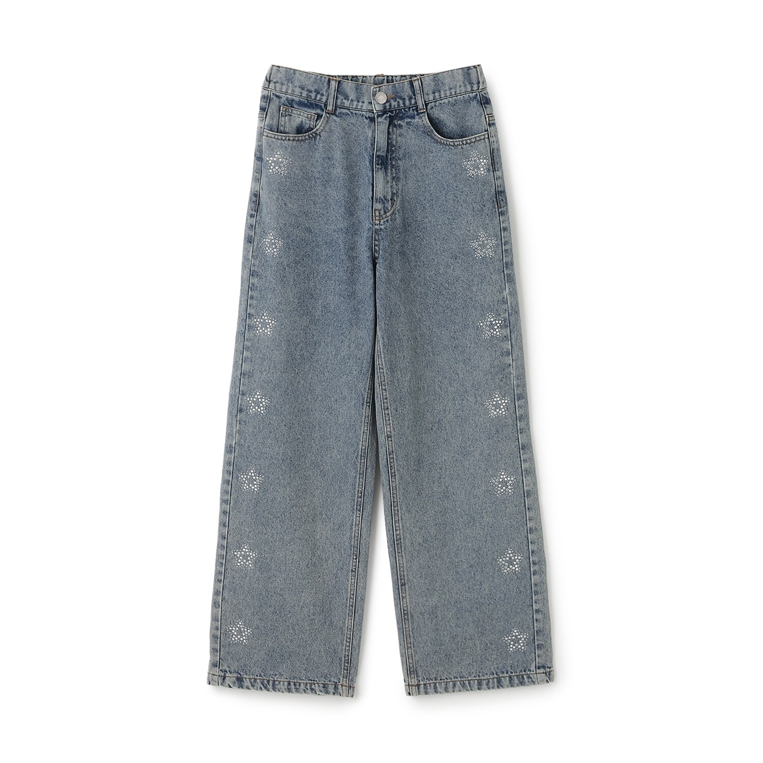 キラキラモチーフワイドデニムパンツ