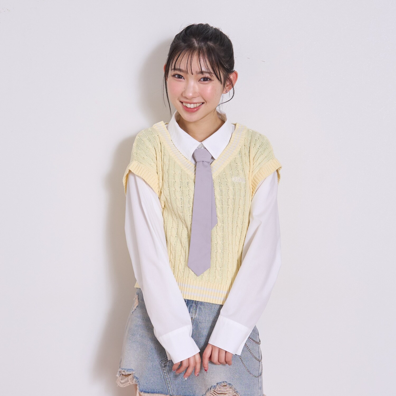 【アラエル】ネクタイつきレイヤードベスト