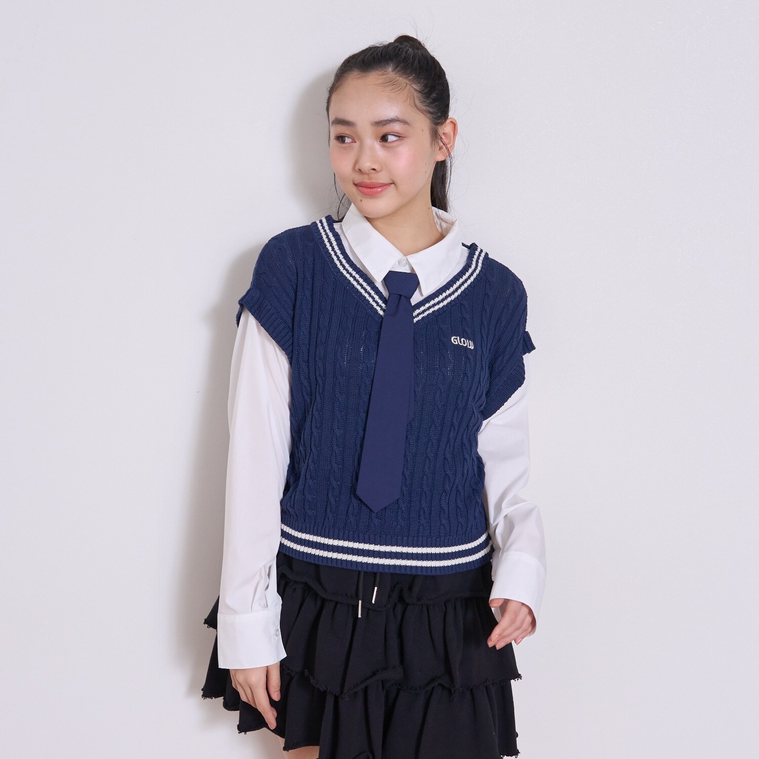 【アラエル】ネクタイつきレイヤードベスト