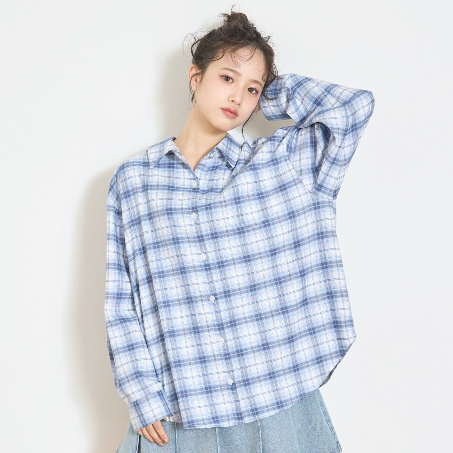 ルーズチェックシャツ