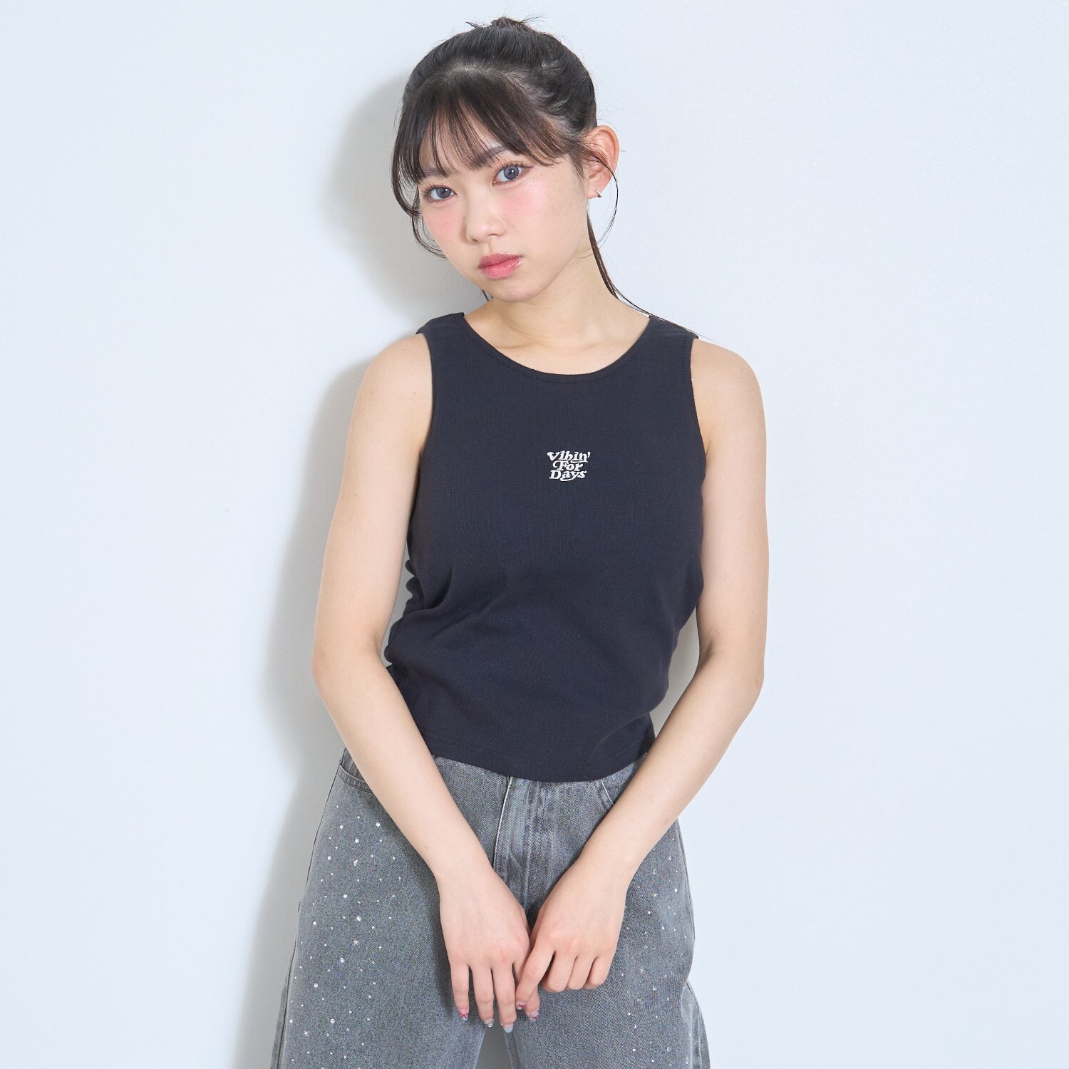 カップつきテレコタンクトップ