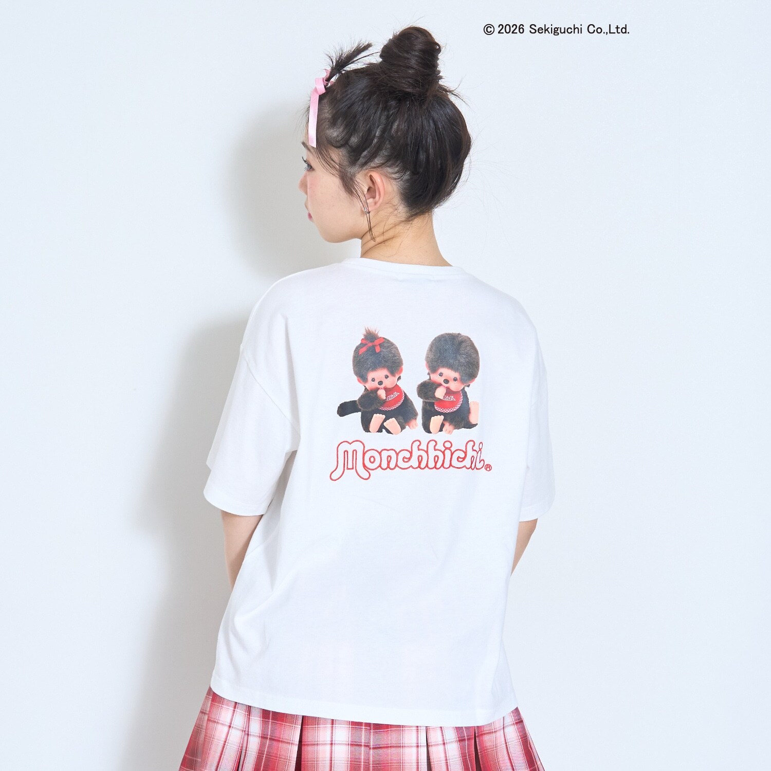 【モンチッチ】バックプリント半袖T 綿100%