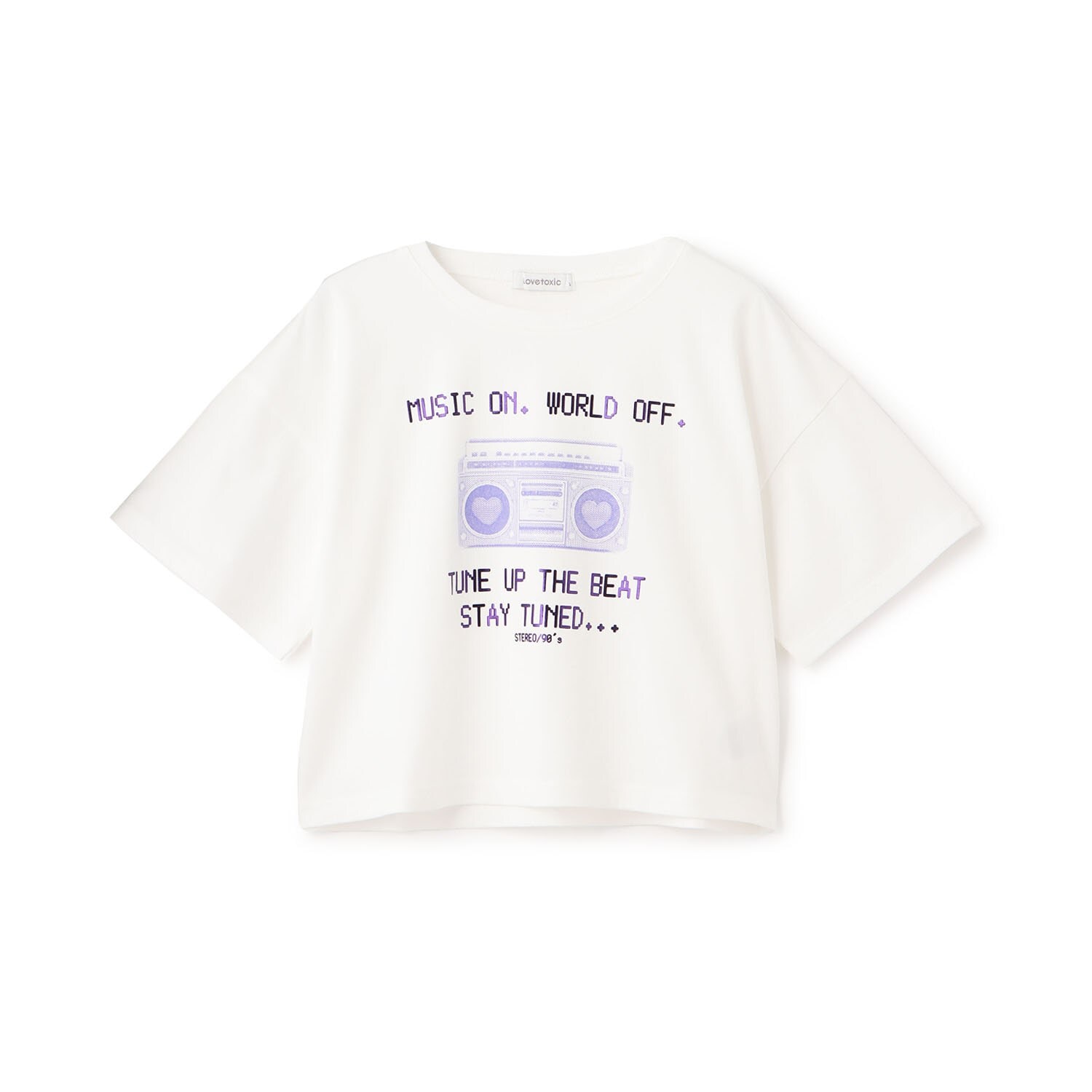 【綿100%】ラジカセモチーフクロップド半T