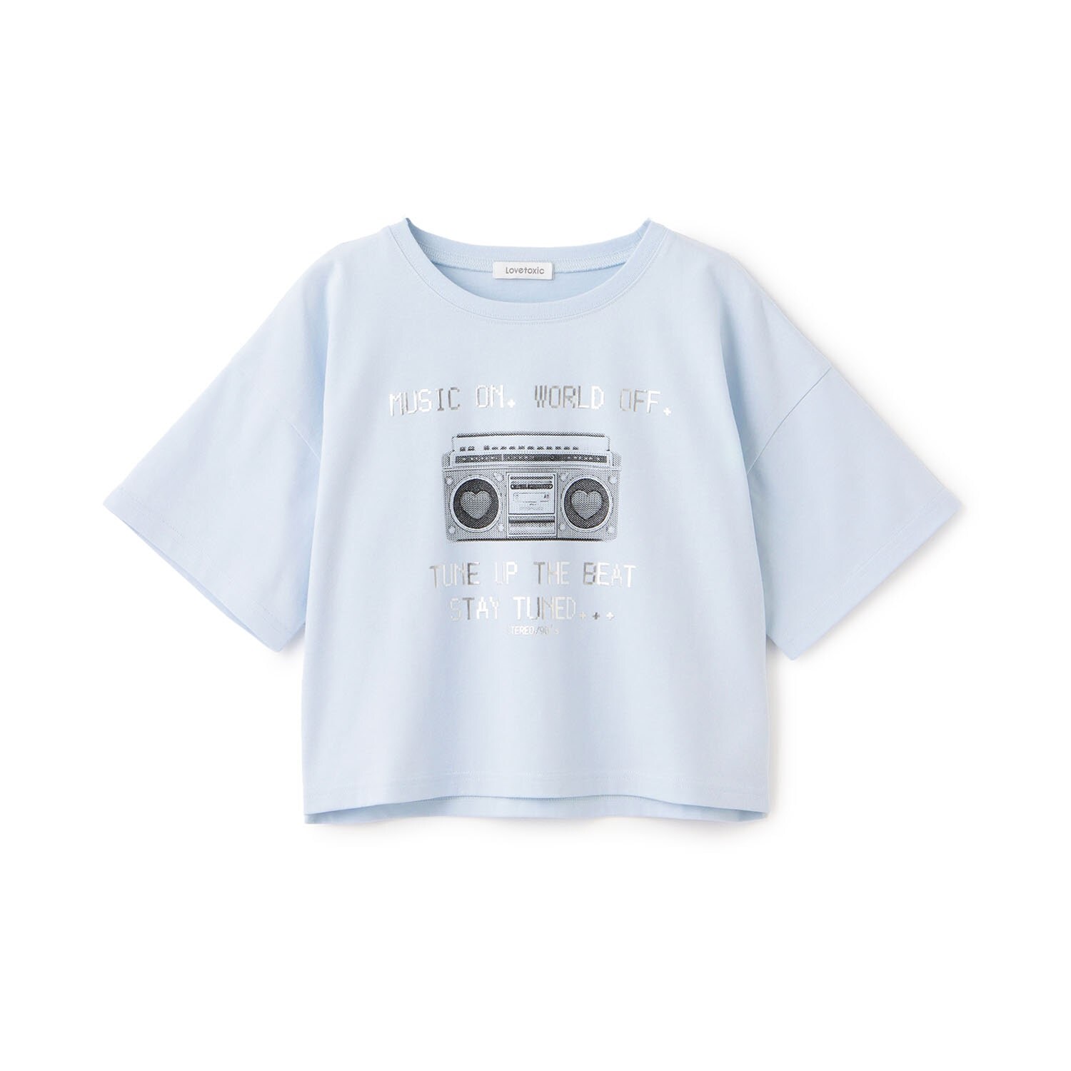 【綿100%】ラジカセモチーフクロップド半T