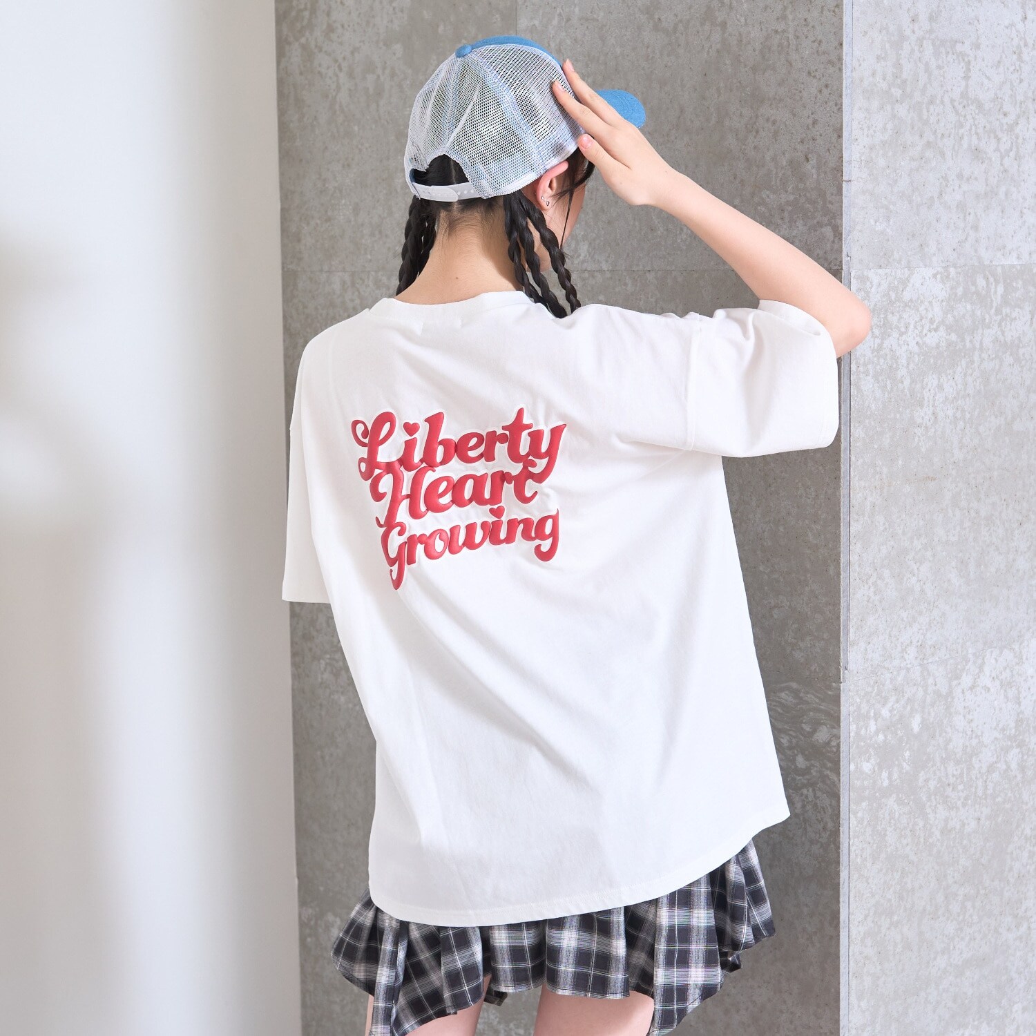 【綿100%】プックリバックロゴルーズ半T