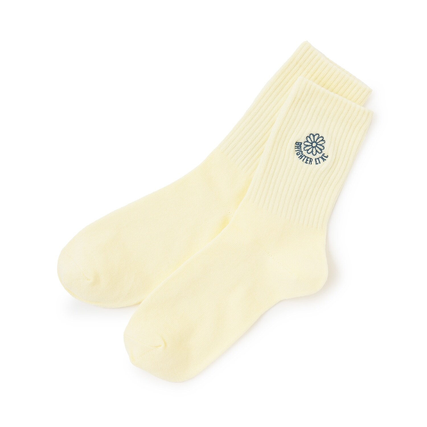 フラワー刺しゅうクルーソックス