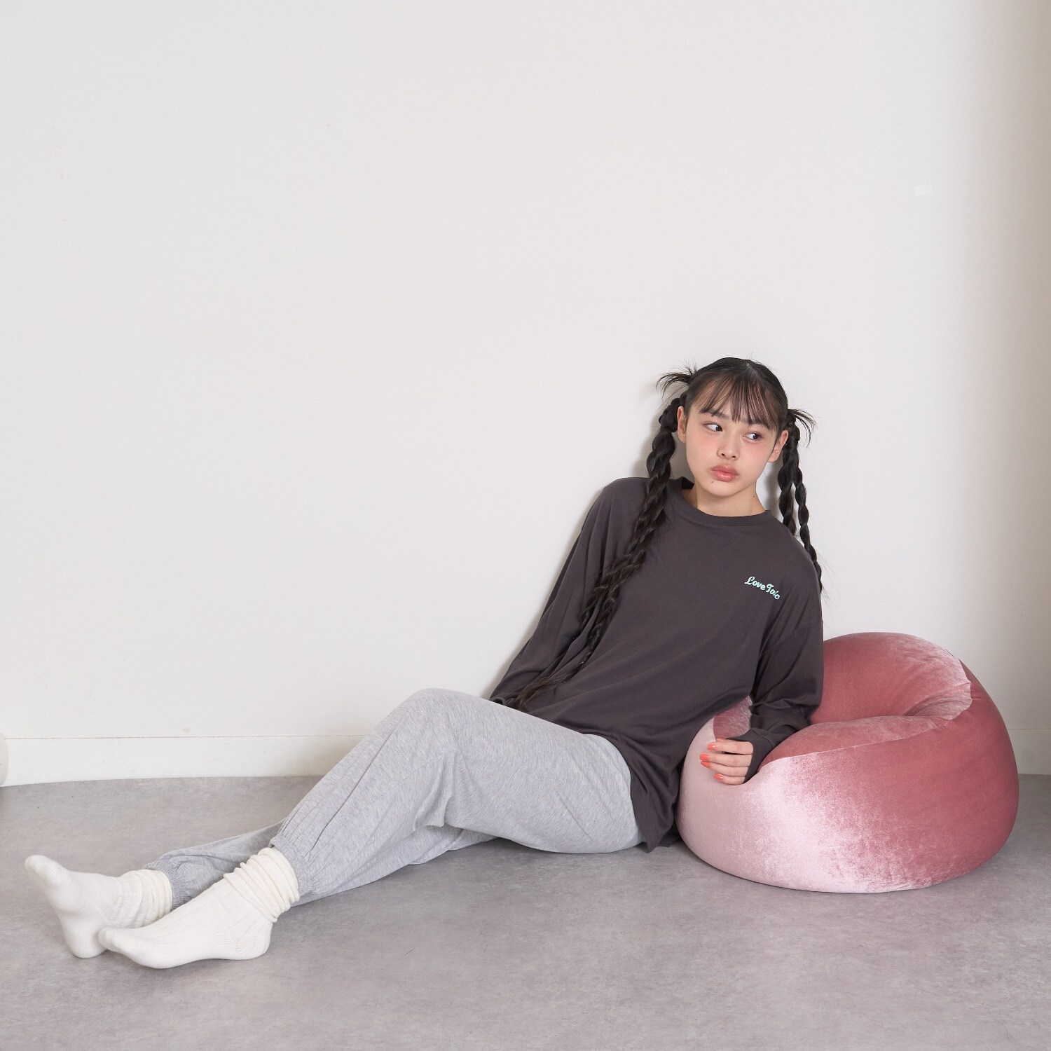 【ルームウェア/パジャマ】サガラ刺しゅうプリント長袖セット