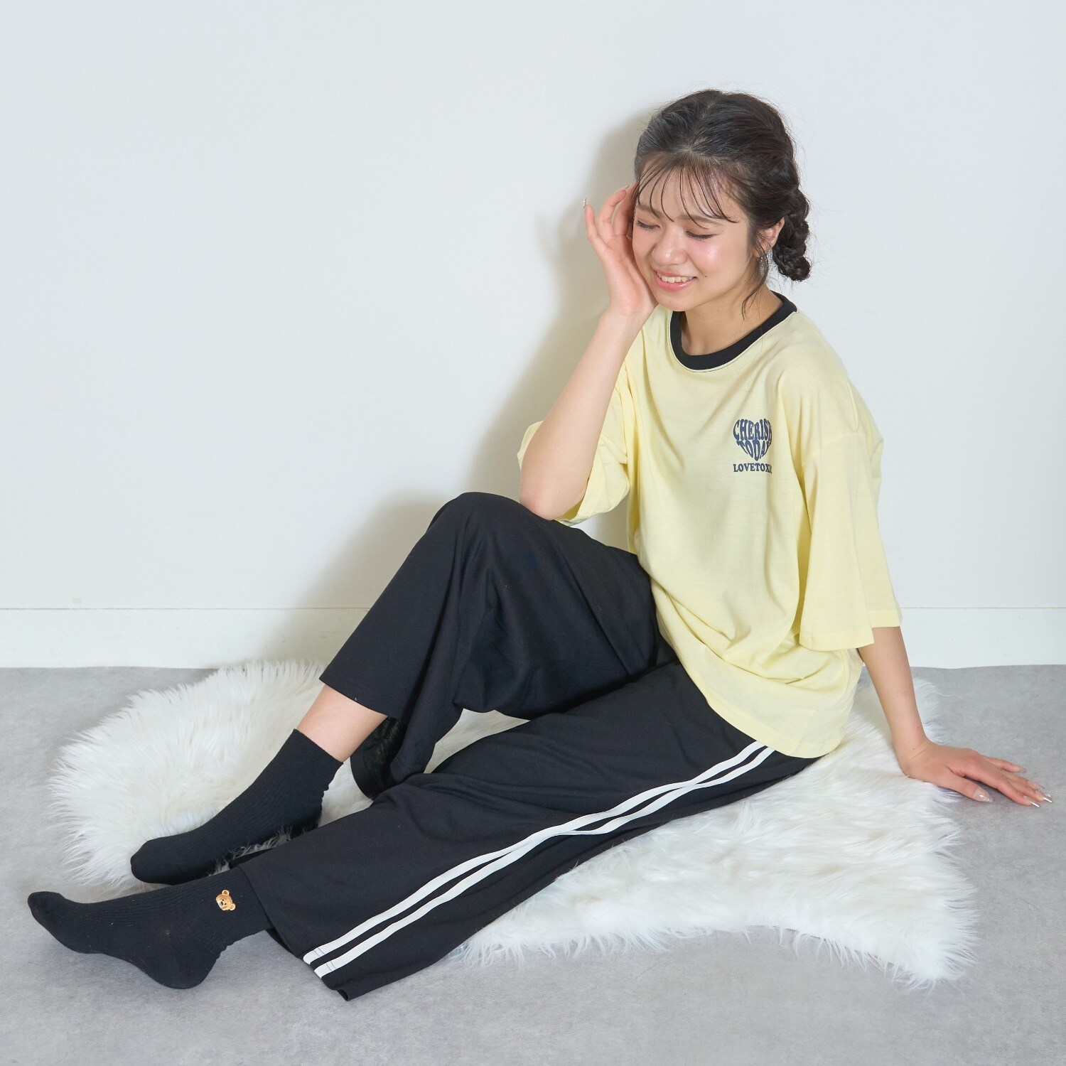 半袖バックプリントパンツリボンつき