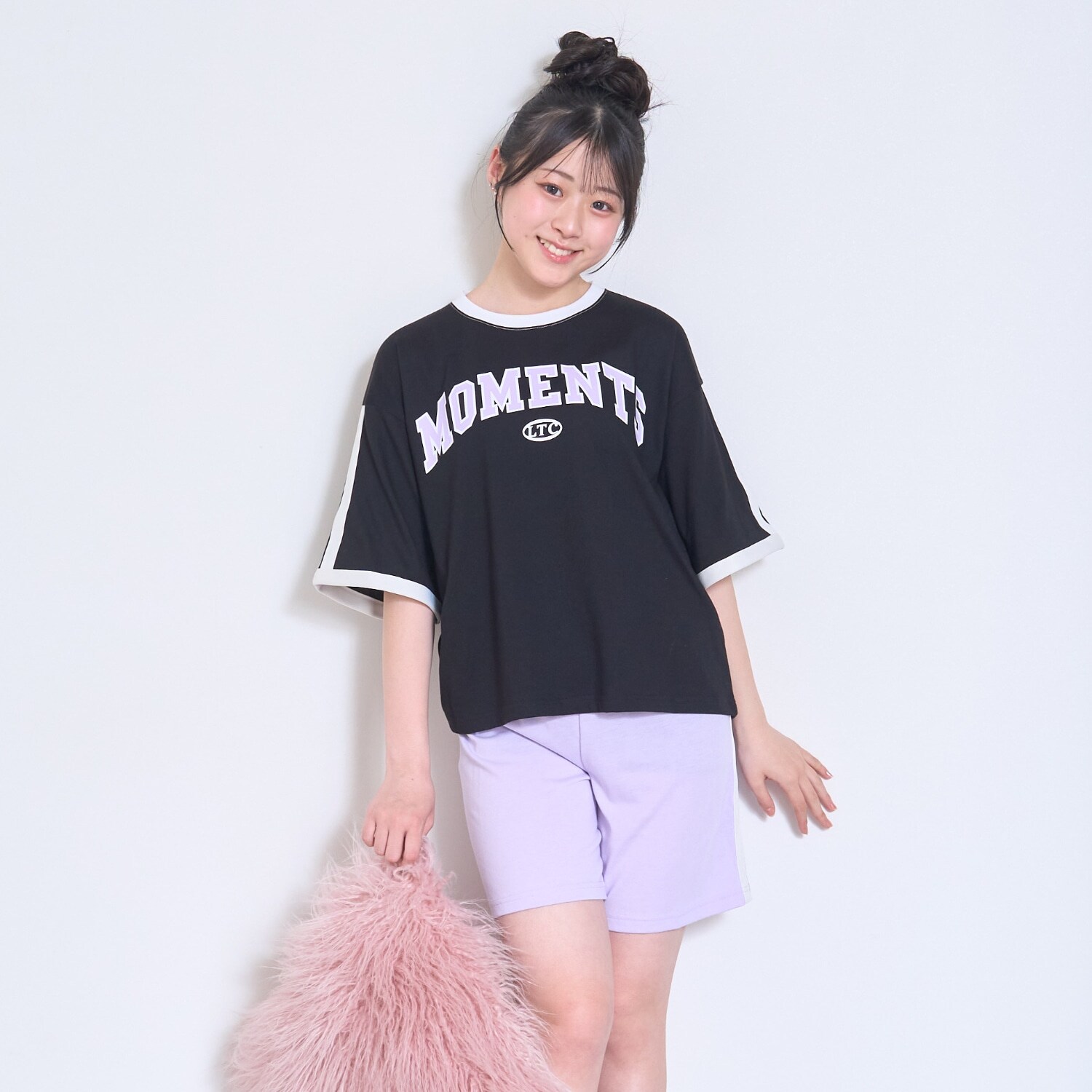 【ルームウェア/パジャマ】半袖リンガーシャツ＆ショートパンツセット