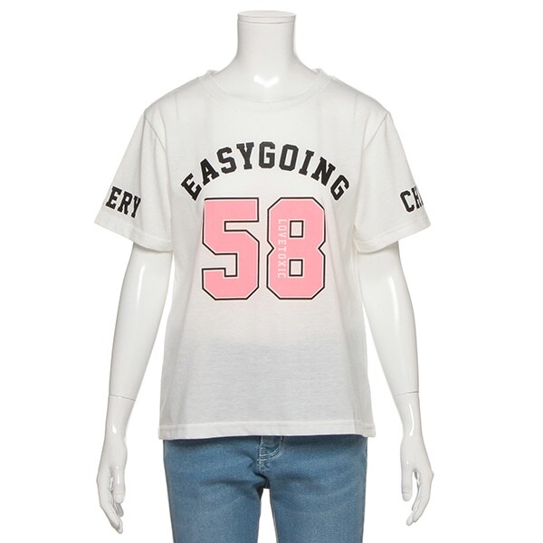 袖ロゴナンバーTシャツ